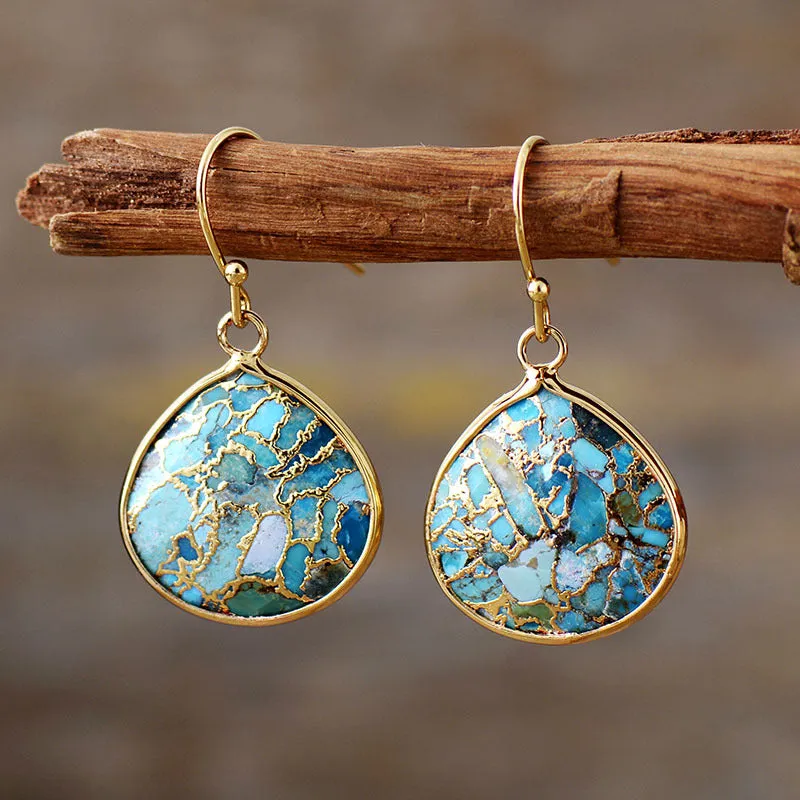 Wholesale Bohemian Natural Stone Water Drop Pendants and Earrings