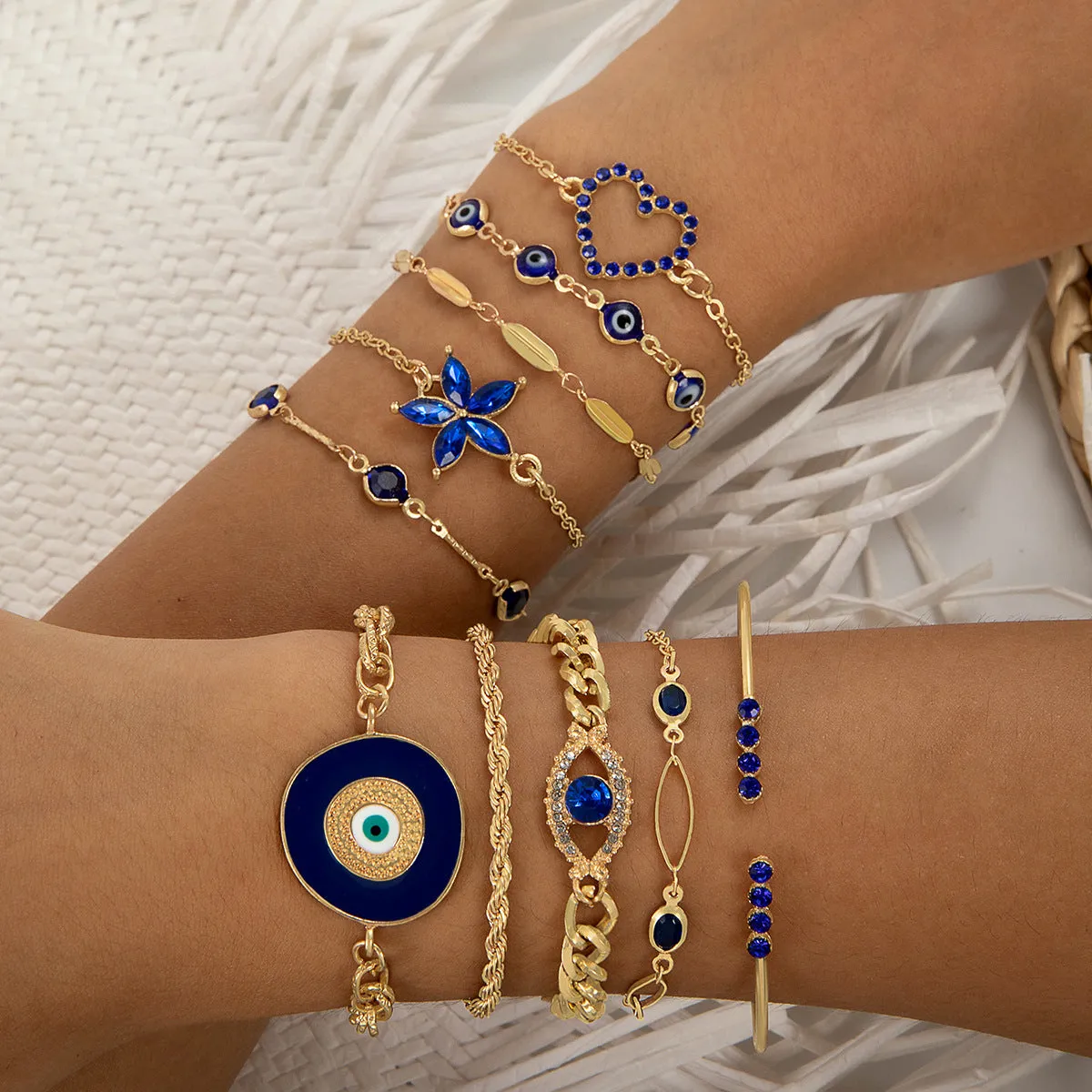 Wholesale Bohemian Personalized Evil Eye Bracelet Set