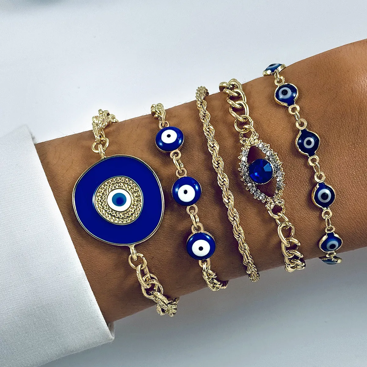 Wholesale Bohemian Personalized Evil Eye Bracelet Set