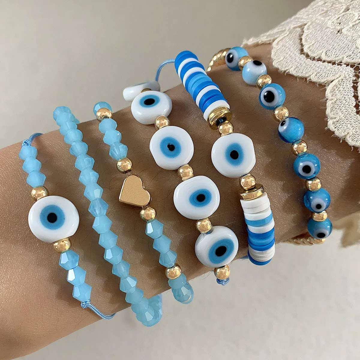 Wholesale Bohemian Personalized Evil Eye Bracelet Set