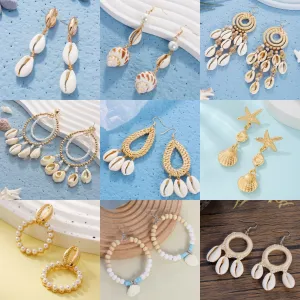 Wholesale Bohemian Shell Beads Pendant Earrings