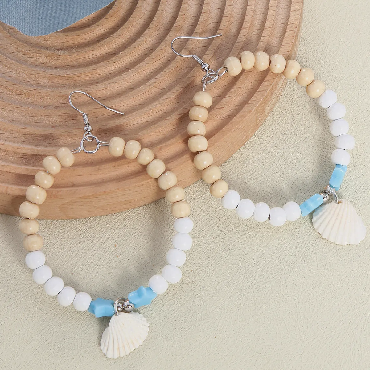 Wholesale Bohemian Shell Beads Pendant Earrings