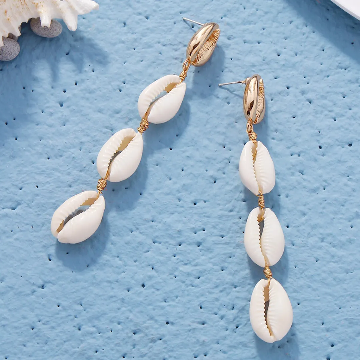 Wholesale Bohemian Shell Beads Pendant Earrings