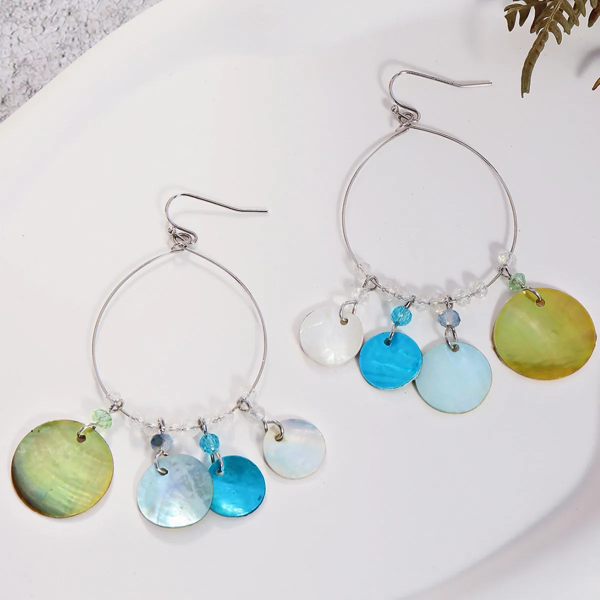 Wholesale Bohemian Shell Beads Pendant Earrings