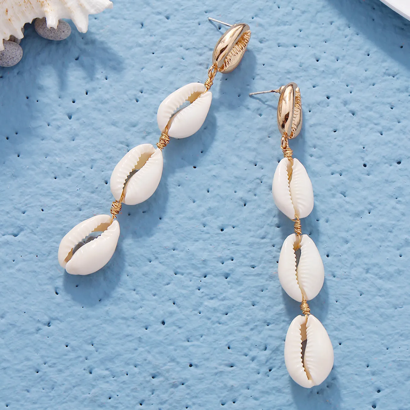 Wholesale Bohemian Shell Beads Pendant Earrings