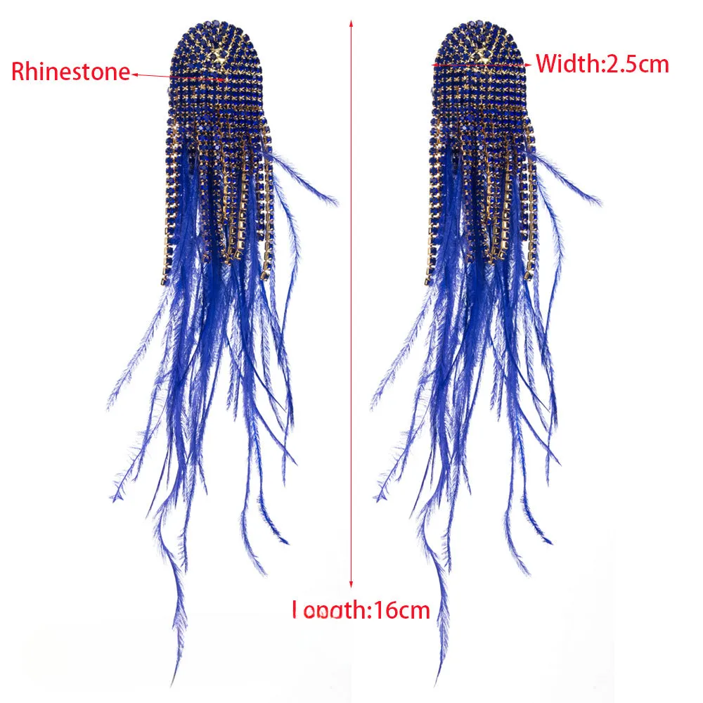 Wholesale Bohemian Style Feather Tassel Alloy Earrings