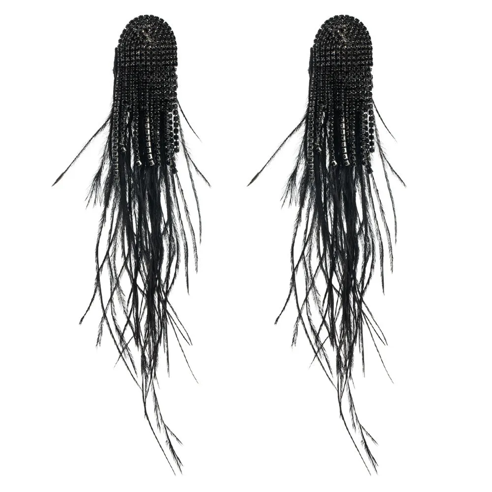 Wholesale Bohemian Style Feather Tassel Alloy Earrings