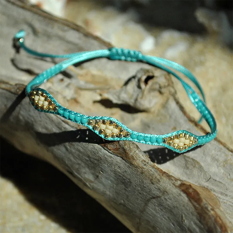 Wholesale Bohemian Style Friendship Bracelet Handmade Woven Rope Colorful Beaded Beaded Bracelet