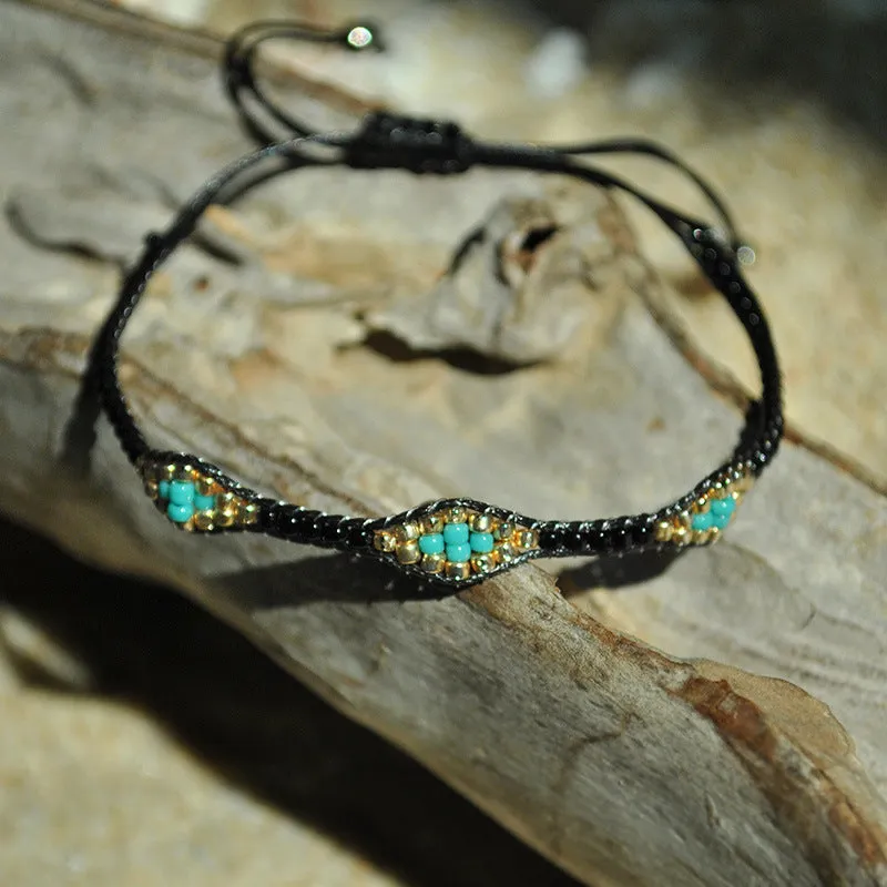 Wholesale Bohemian Style Friendship Bracelet Handmade Woven Rope Colorful Beaded Beaded Bracelet