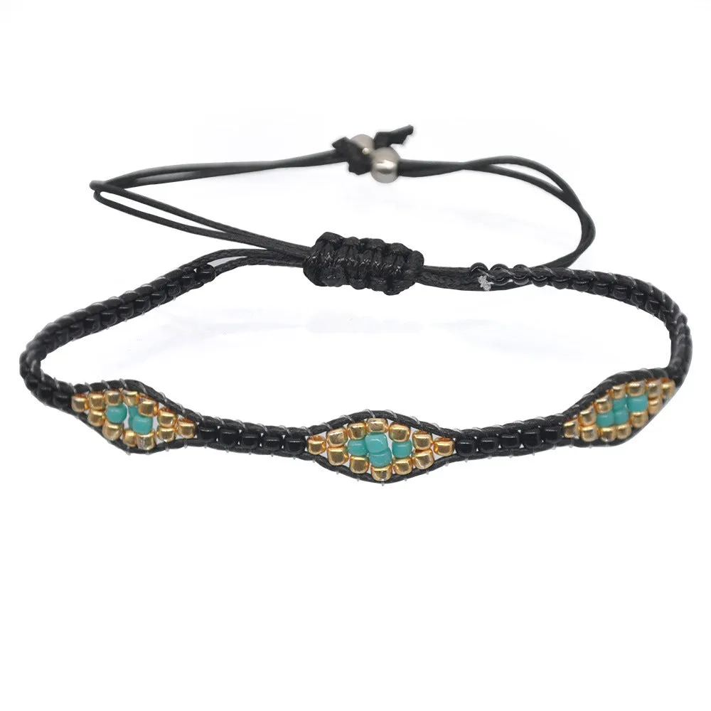 Wholesale Bohemian Style Friendship Bracelet Handmade Woven Rope Colorful Beaded Beaded Bracelet