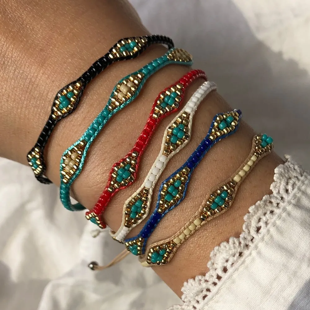 Wholesale Bohemian Style Friendship Bracelet Handmade Woven Rope Colorful Beaded Beaded Bracelet