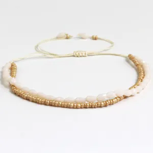 Wholesale Bohemian Style Hand-Woven Double-Layer Xiaomi Bead Crystal Bracelet