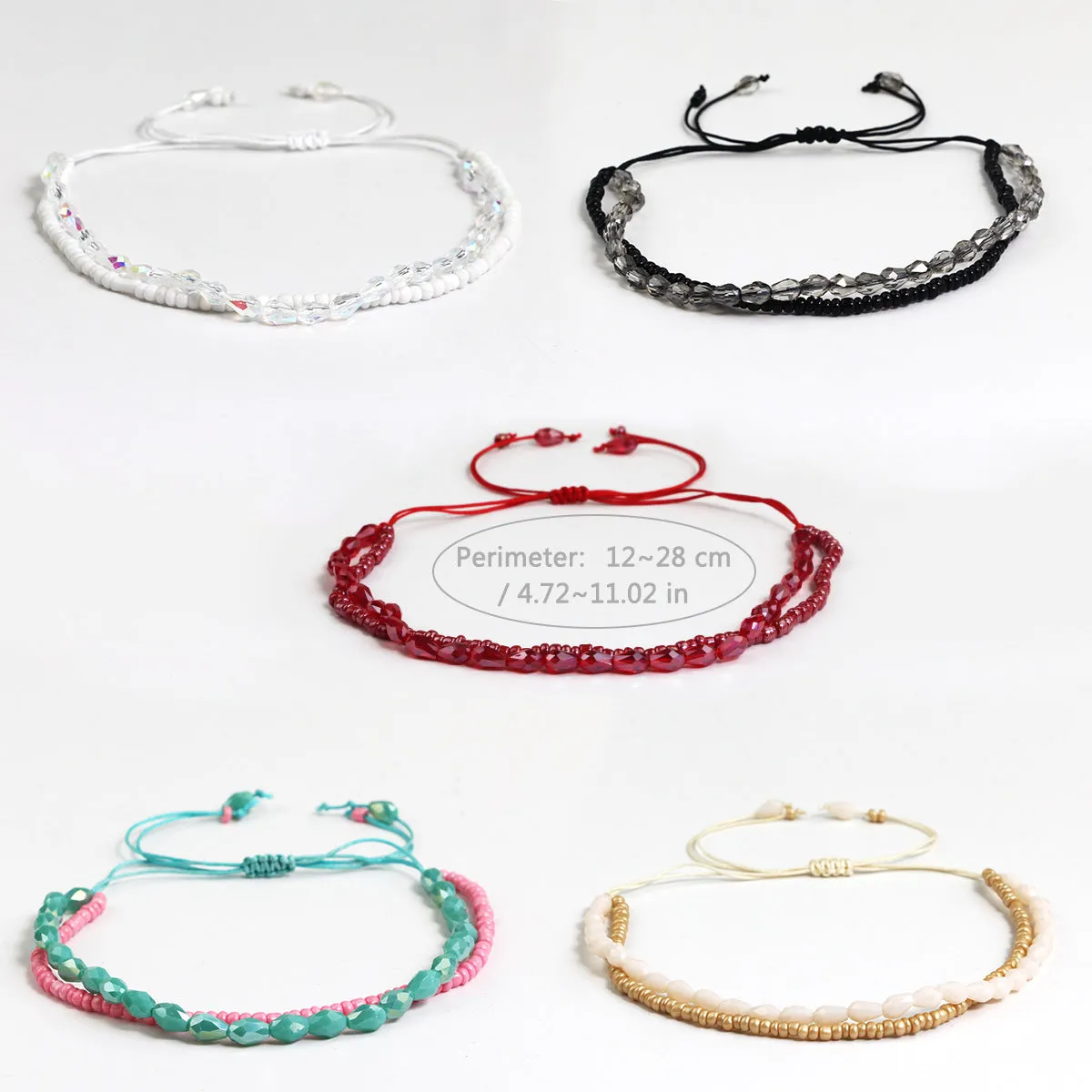 Wholesale Bohemian Style Hand-Woven Double-Layer Xiaomi Bead Crystal Bracelet