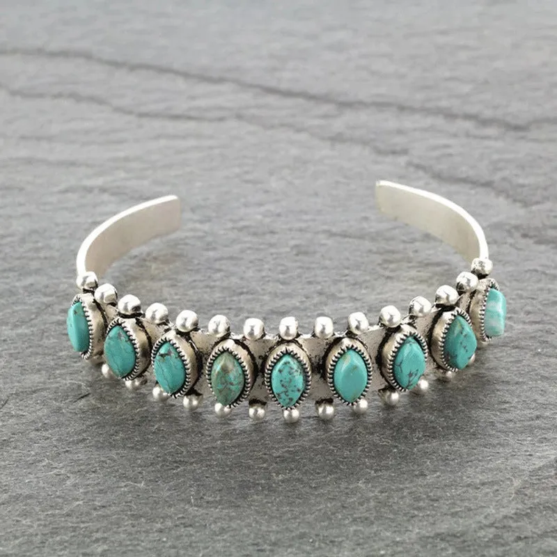 Wholesale Bohemian Turquoise Open Bracelet