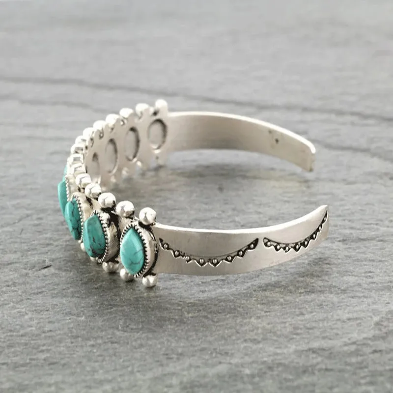 Wholesale Bohemian Turquoise Open Bracelet