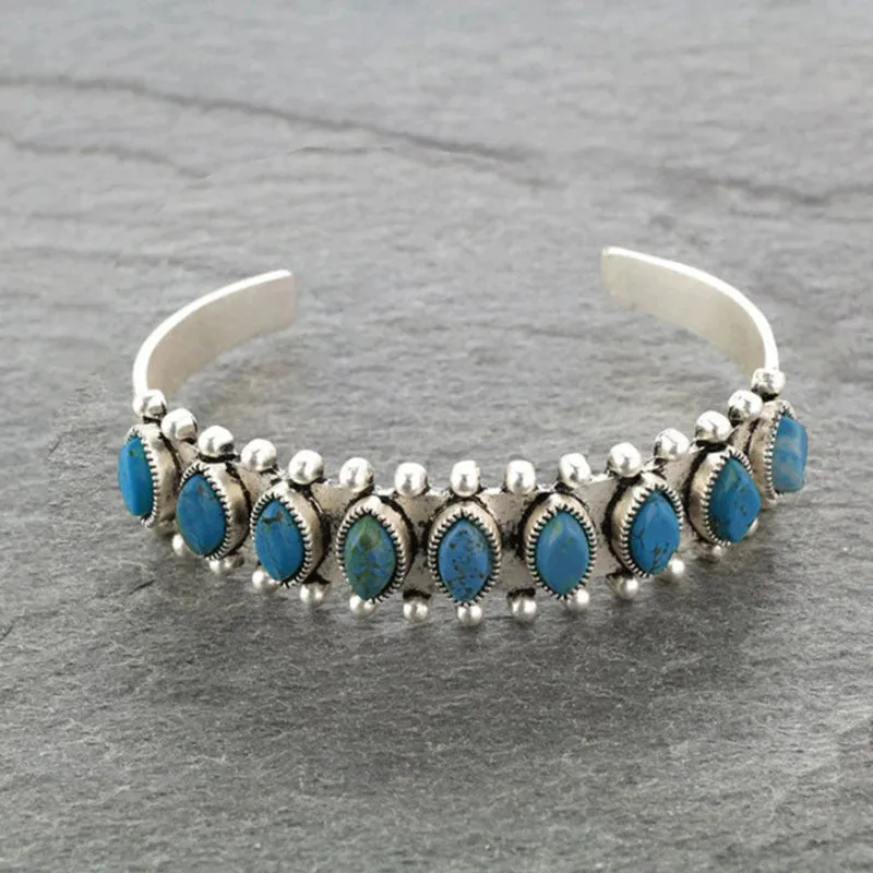 Wholesale Bohemian Turquoise Open Bracelet