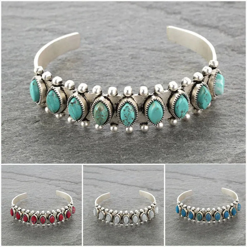 Wholesale Bohemian Turquoise Open Bracelet