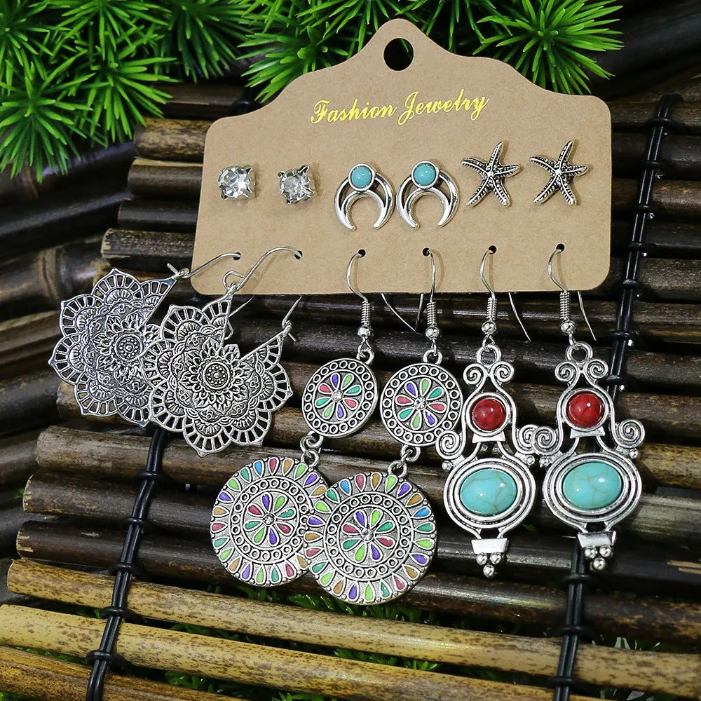 Wholesale Bohemian Vintage Ethnic Style Earrings Set