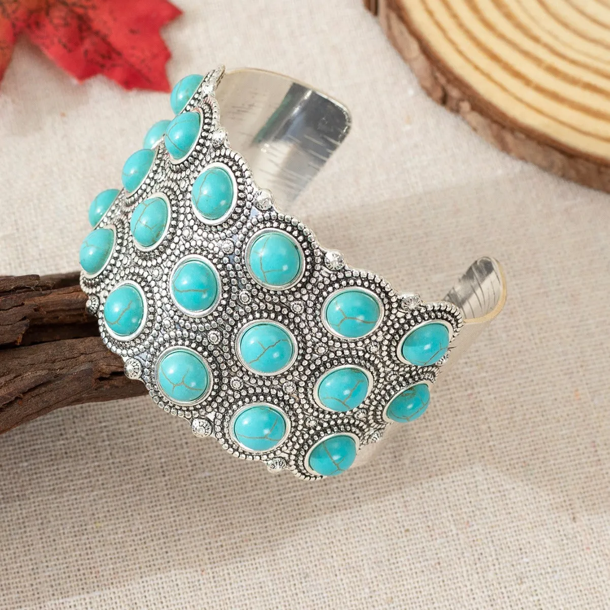 Wholesale Bohemian Vintage Iron Bracelet Turquoise