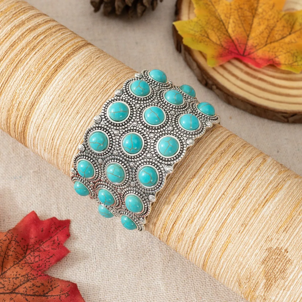 Wholesale Bohemian Vintage Iron Bracelet Turquoise