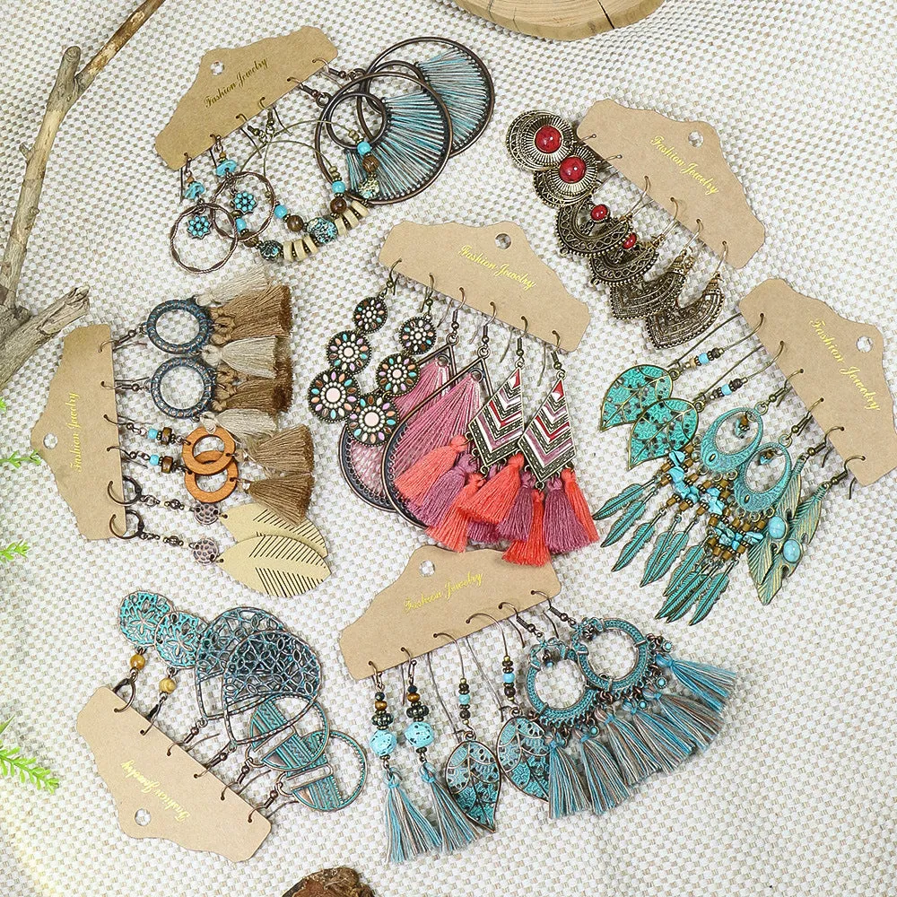Wholesale Bohemian Vintage Three Pair Alloy Earrings