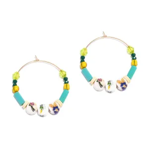 Wholesale Boho Handmade Beaded Rice Beads Crystal Earrings