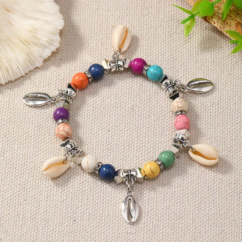 Wholesale Boho Ocean Style Colorful Shell Turquoise Bracelet