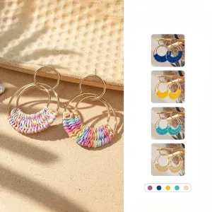 Wholesale Boho Raffia Braided Earrings