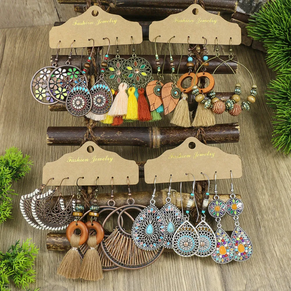 Wholesale Boho Vintage Long Tassel Earrings