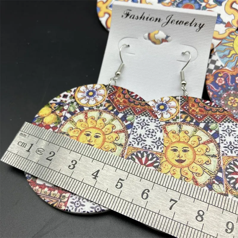 Wholesale Bohomian Vintage Wood Big Earrings