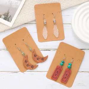 Wholesale Bosomiya Wooden Crescent Crescement Shape A Transparent Acrylic Earrings