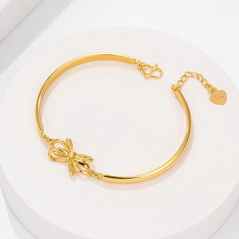 Wholesale Bow Plated 24K Gold Bracelet