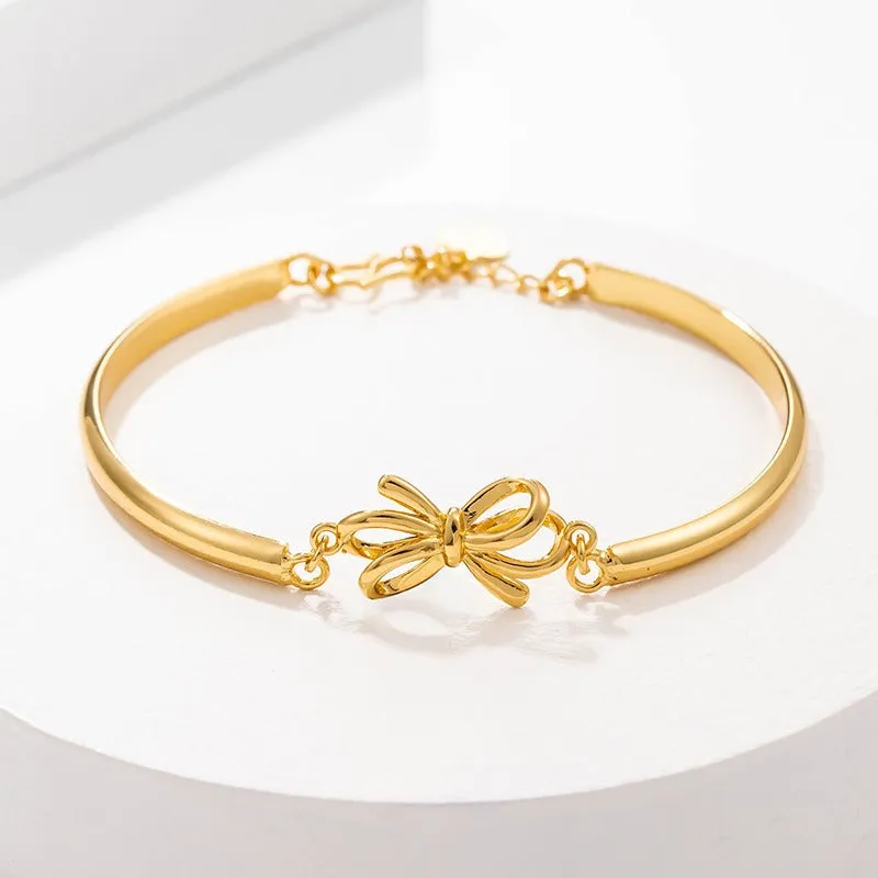 Wholesale Bow Plated 24K Gold Bracelet