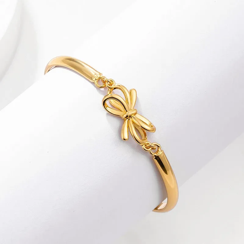 Wholesale Bow Plated 24K Gold Bracelet