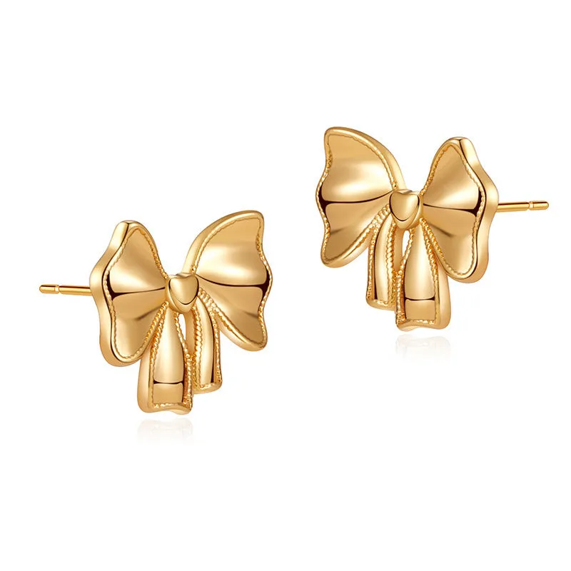 Wholesale Bow S925 Silver Needle Earrings