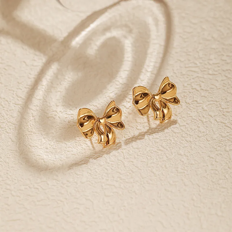Wholesale Bow S925 Silver Needle Earrings