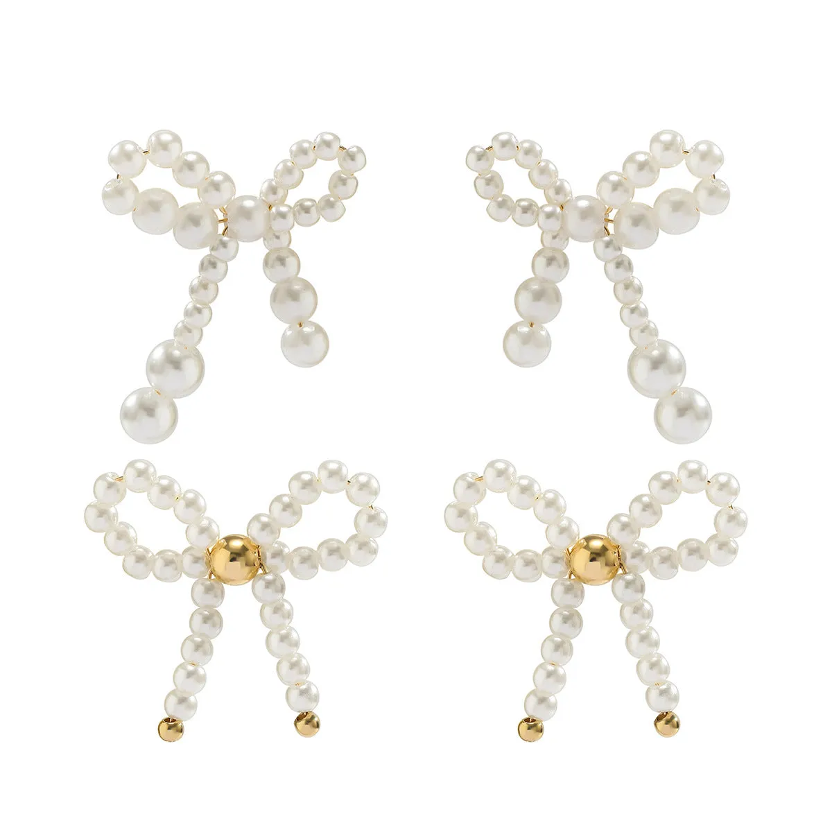 Wholesale Bowlon Earrings Imitation Pearl Bowearring Earrings