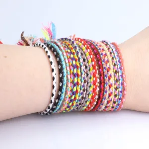 Wholesale Braided Cotton Rope Copper Bead Tassel Bracelet
