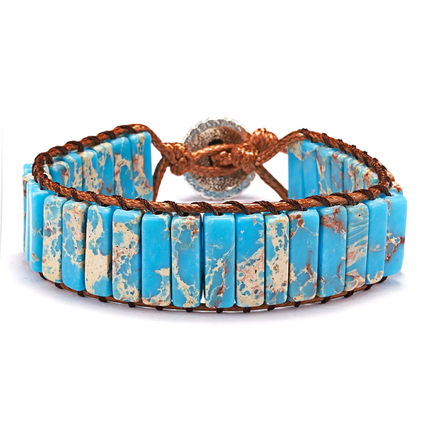 Wholesale Braided Slipknot Geometric Natural Stone Bracelet