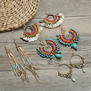 Wholesale Braided Vintage Alloy Earrings