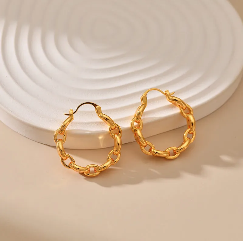Wholesale Brass Plated 18K Real Gold Earrings