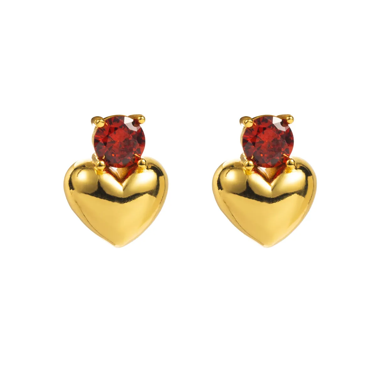 Wholesale Brass Valentine's Day Heart Shape Earrings