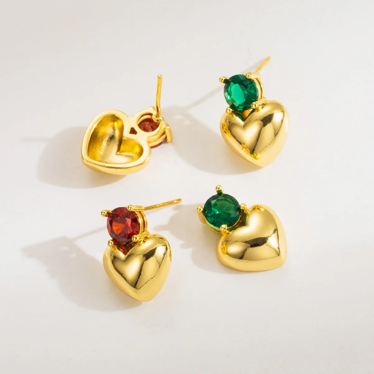 Wholesale Brass Valentine's Day Heart Shape Earrings