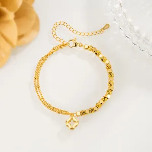 Wholesale Broken Gold Four-leaf Clover Bracelet Entry Luxury Niche High-end Sense Exquisite Bracelet Design Girlfriend Gift
