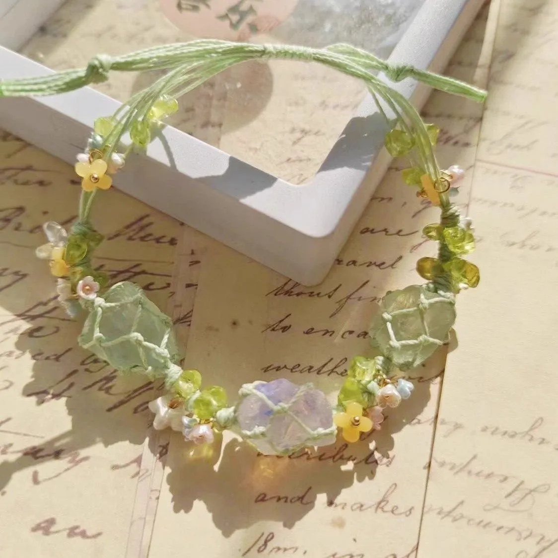 Wholesale Butterfly bracelet flower bracelet braided small fresh hand jewelry