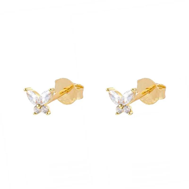 Wholesale Butterfly Colored Zircon Copper Earrings