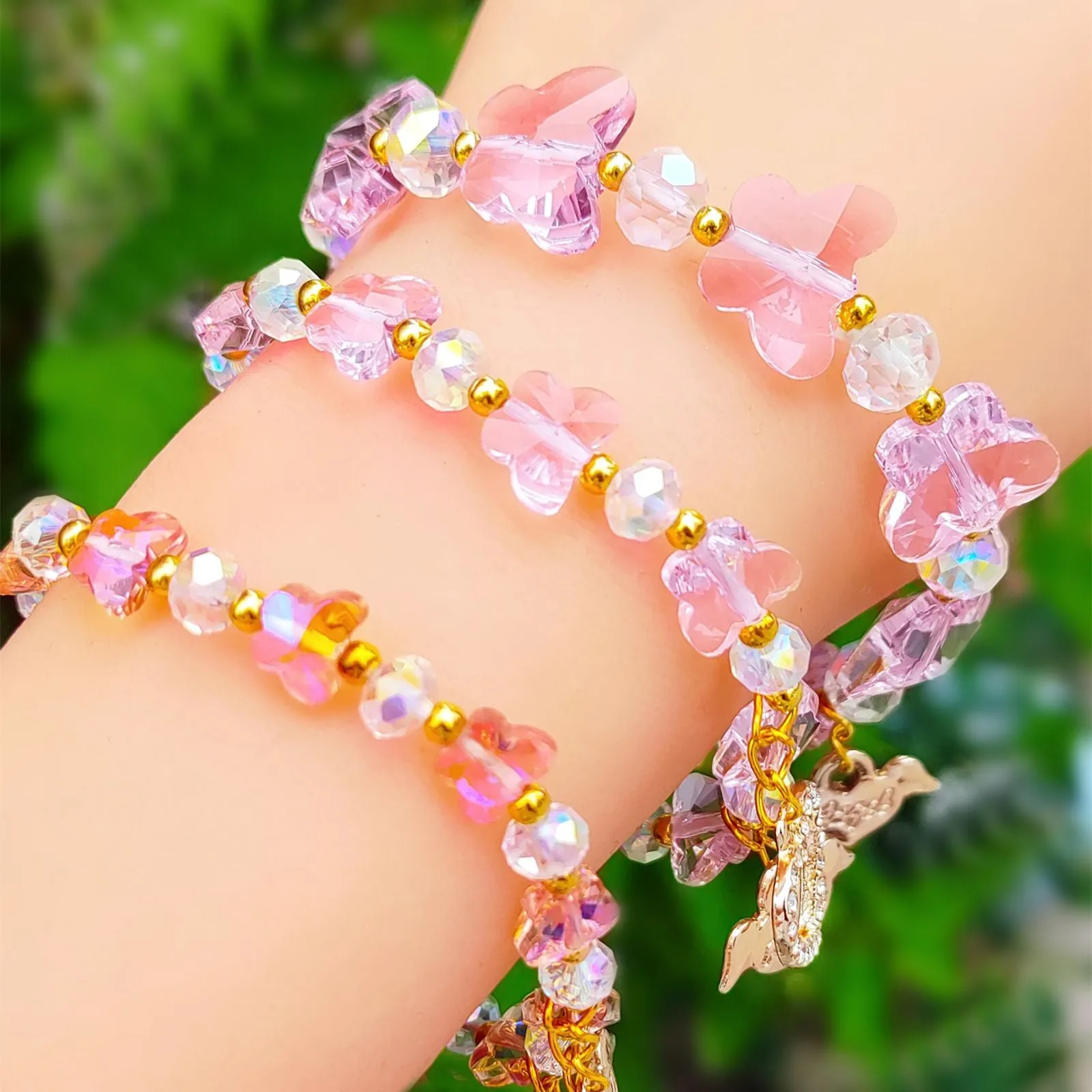 Wholesale Butterfly Crystal Glass Bracelet