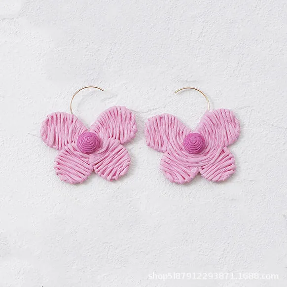Wholesale Butterfly Handmade Versatile Raffia Earrings