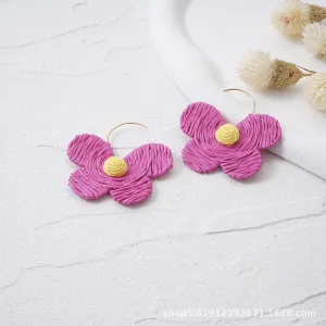 Wholesale Butterfly Handmade Versatile Raffia Earrings