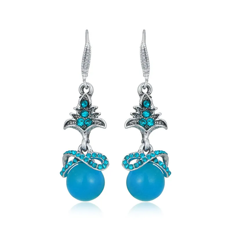Wholesale Butterfly Opal Alloy Earrings